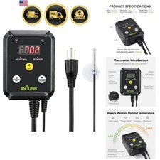 Reptile Thermostat Temperature Controller Heat Mat for Seed Germination Plant...