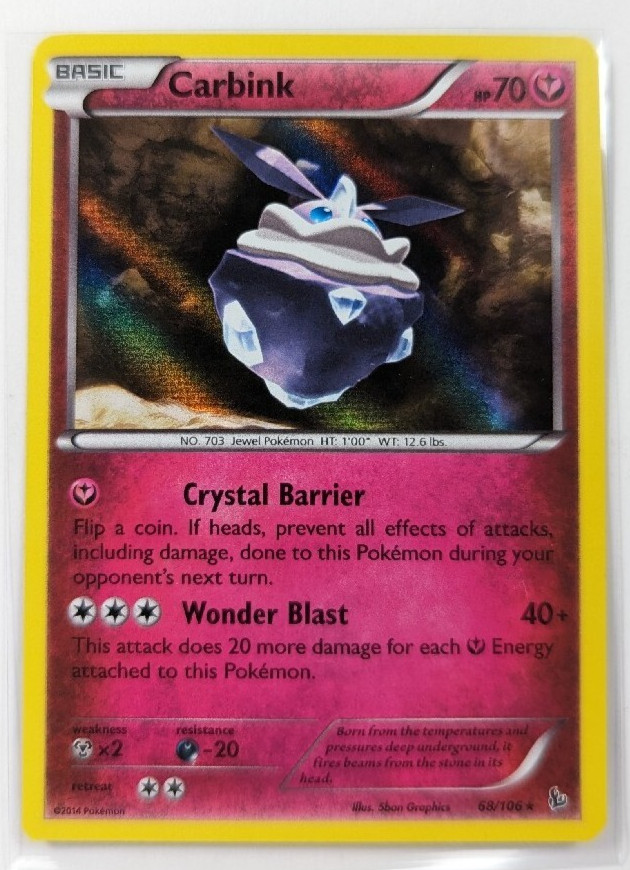 Pokémon TCG Carbink Flashfire 68/106 Holo Holo Rare NM