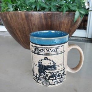 New Orleans French Quarter French Market Souvenir Mug Blue Interior Louisiana