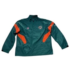 NWT Reebok Vintage 90s Miami Dolphins NFL Windbreaker Jacket Green Mens Size XL