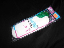 NOS White Green Vintage Women's POM POM Tennis Cheerleading SOCKS 9 - 11