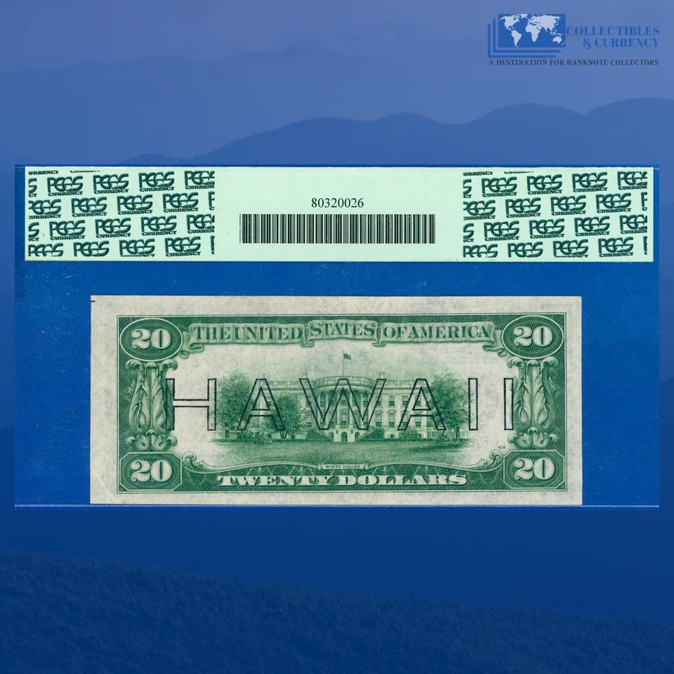 Fr.2305 1934A $20 FRN Brown Seal "HAWAII" Emergency Issue, PCGS AU 55 PPQ #60122 - Image 2 of 3