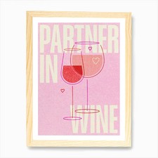 Partner In Wine Art Print Framed Wall Art Poster Canvas Print Picture