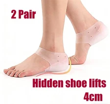 Concealed 4cm Height Lift Pad Comfortable Foot Enhancers That Fit In Socks 2Pair