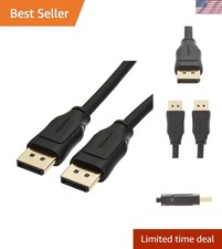 8K DisplayPort 1.4 Cable - High-Speed 32.4Gbps, 3ft with Gold-Plated Connectors