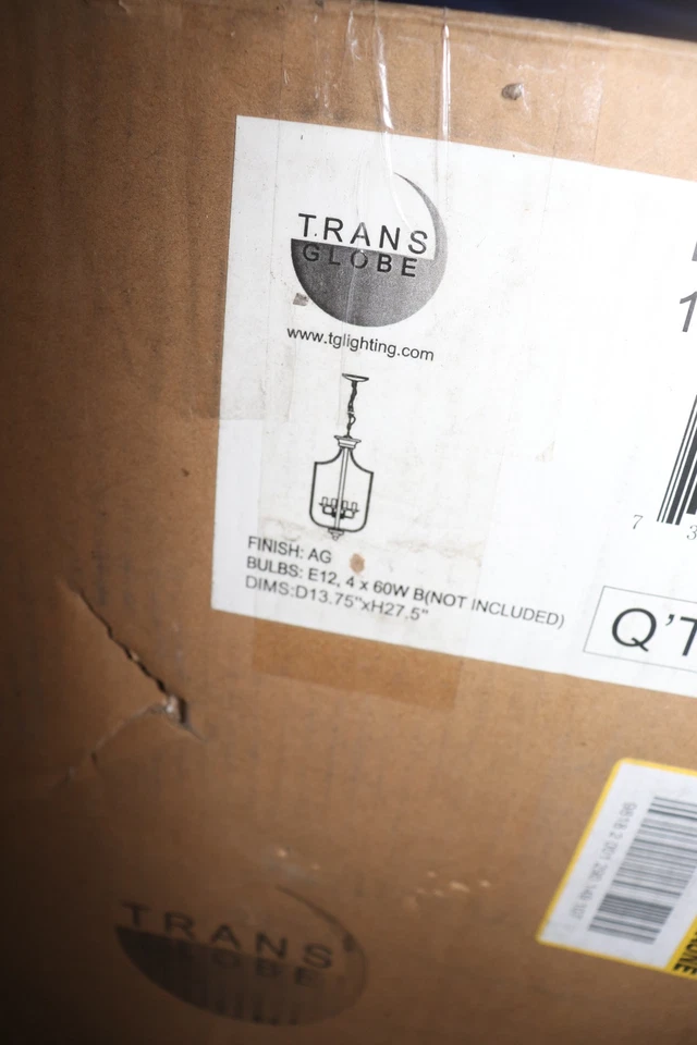 Colgante Trans Globe Lighting Hillcrest 4 luces oro antiguo 14" ancho Foto 2 de 4