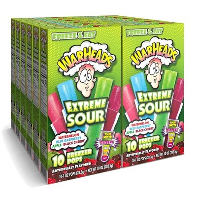 120 Fat-Free Extreme Sour Freezer Pops - Assorted Flavors, Perfect Summer Treat