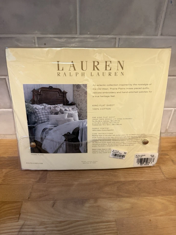 Ralph Lauren Prairie Plains King Sábana Plana Floral Borde de Encaje Nuevo en Paquete Foto 4 de 4