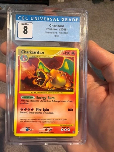 Pokemon CGC 8 Mint Charizard 103/100 Stormfront Holo secret rare 103/100
