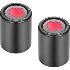 FIGURATI DESIGNS RED MAPLE LEAF DOCKING COVERS BLACK 27X32MM FD03-27.2/32-BK