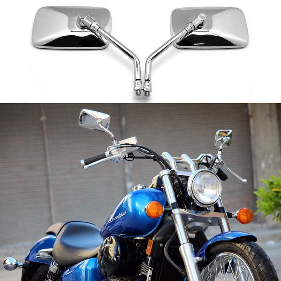 Espejos retrovisores cromados para motocicleta Honda Shadow Spirit 750 1100 VLX600 VT600C VTX1100 Foto 2 de 4