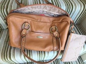 tan leather changing bag