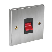 CED Satin Chrome Switches & Sockets - Axiom Electrical Fuse USB Cooker Flatplate