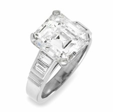 5.02ct VS1, K GIA Certified Emerald Cut Diamond Engagement Ring in Platinum