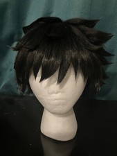 Black Spiked Cosplay Wig customized and pre-styled