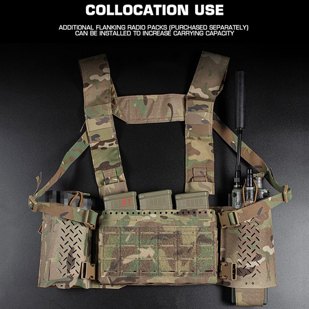 Hunting MK5 Tactical Chest Rig MOLLE Front Panel With Triple 5.56