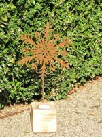 Edelrost Teelichthalter Schneeflocke 3 Weihnachtsdeko Metall Laterne Deko Rost