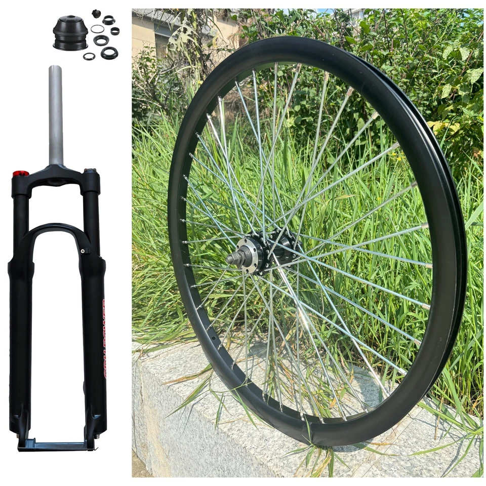 DONSP1986 26" Bike Fork w/Headset, 1-1/8" Threadless and Mag or Spoke Wheel set - Image 3 of 4