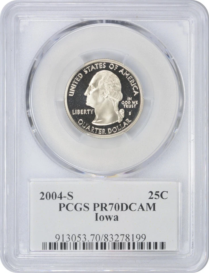 2004-S Flag Clad Iowa State Quarter IA PR70DCAM PCGS Proof 70 Deep Cameo - Image 2 of 2
