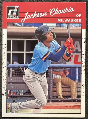 2023 DONRUSS-PANINI JACKSON CHOURIO (BREWERS) RC 243 EX SCRATCH/TOUCHED CORNERS