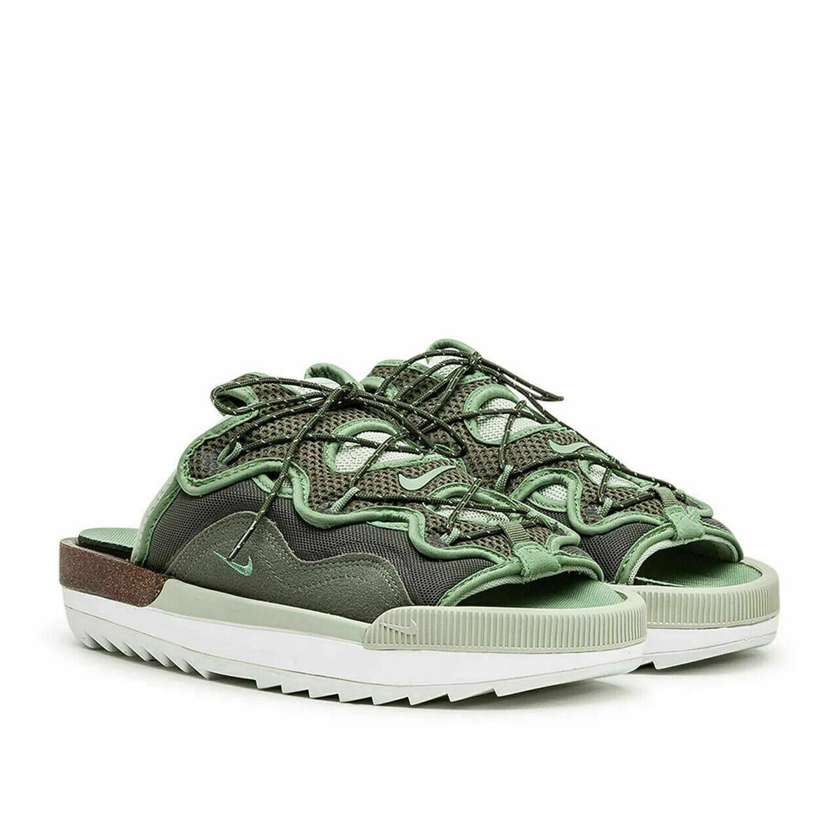 Nike Offline 2.0 Sandal Slides Olive Green White Brown Nike Offline 2.0 Sandal Slides Olive Green White Brown