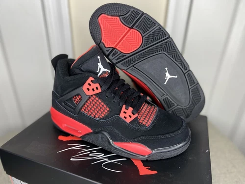 Air Jordan 4 Retro Red Thunder GS |Größe 6Y / 7,5W| 408452-016 *SCHNELLER VERSAND - Bild 4 von 5