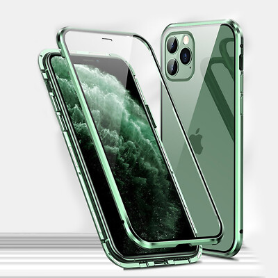 Hülle für iPhone 12 11 Pro Max  360 Alu Magnet Kamera Display Schutz Case Tasche