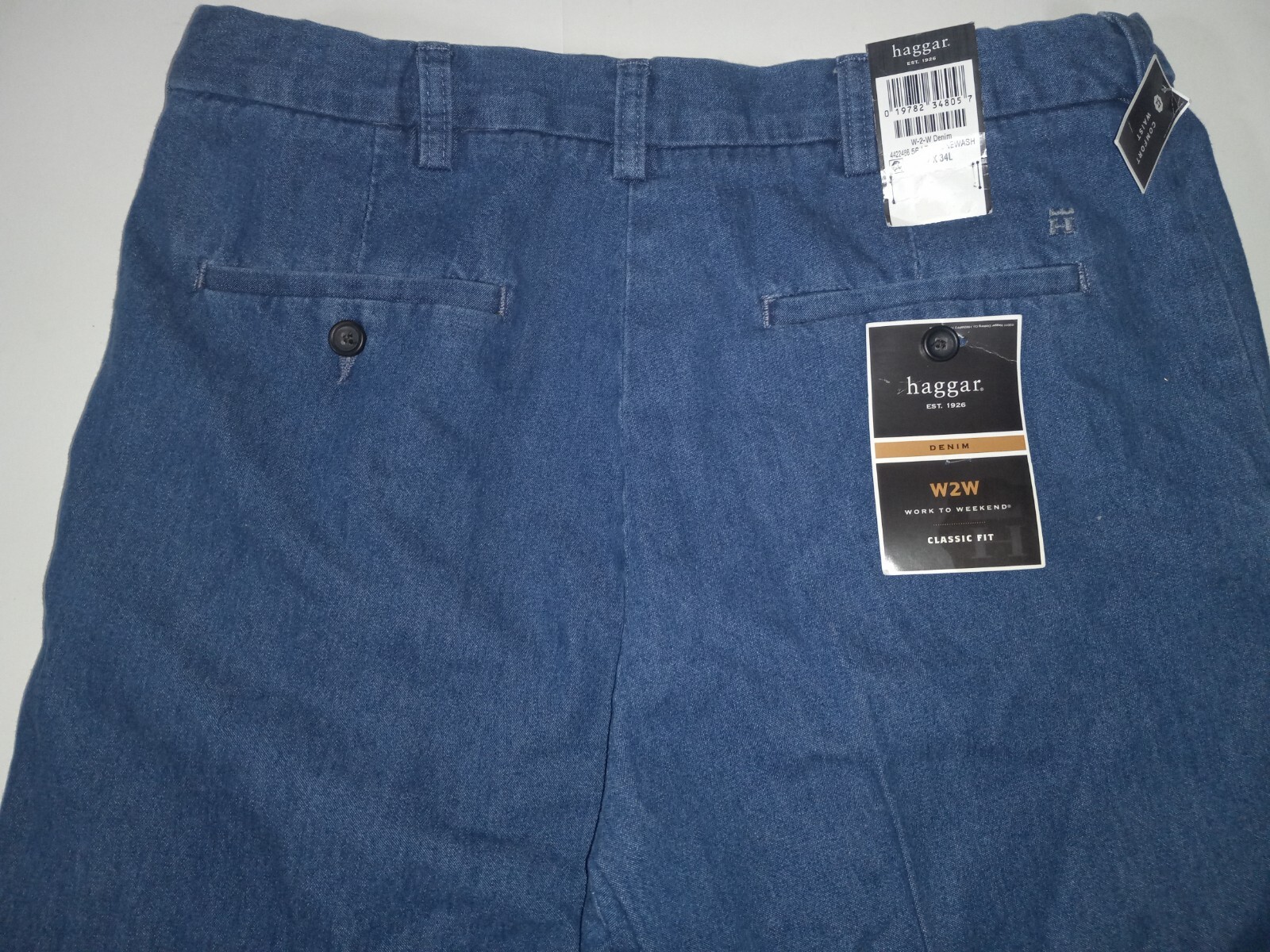 Haggar Mens Denim Jeans 33Wx34L, W2W Work to Weekend Classic Fit eBay