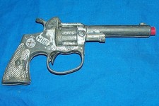 Old Hub Cap Gun Hubley Diecast Pistol Toy Revolver Vintage Collectible Collector