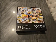 NWF National Wildlife Federation Animal Stamps Collage 1000 P Puzzle New Buffalo