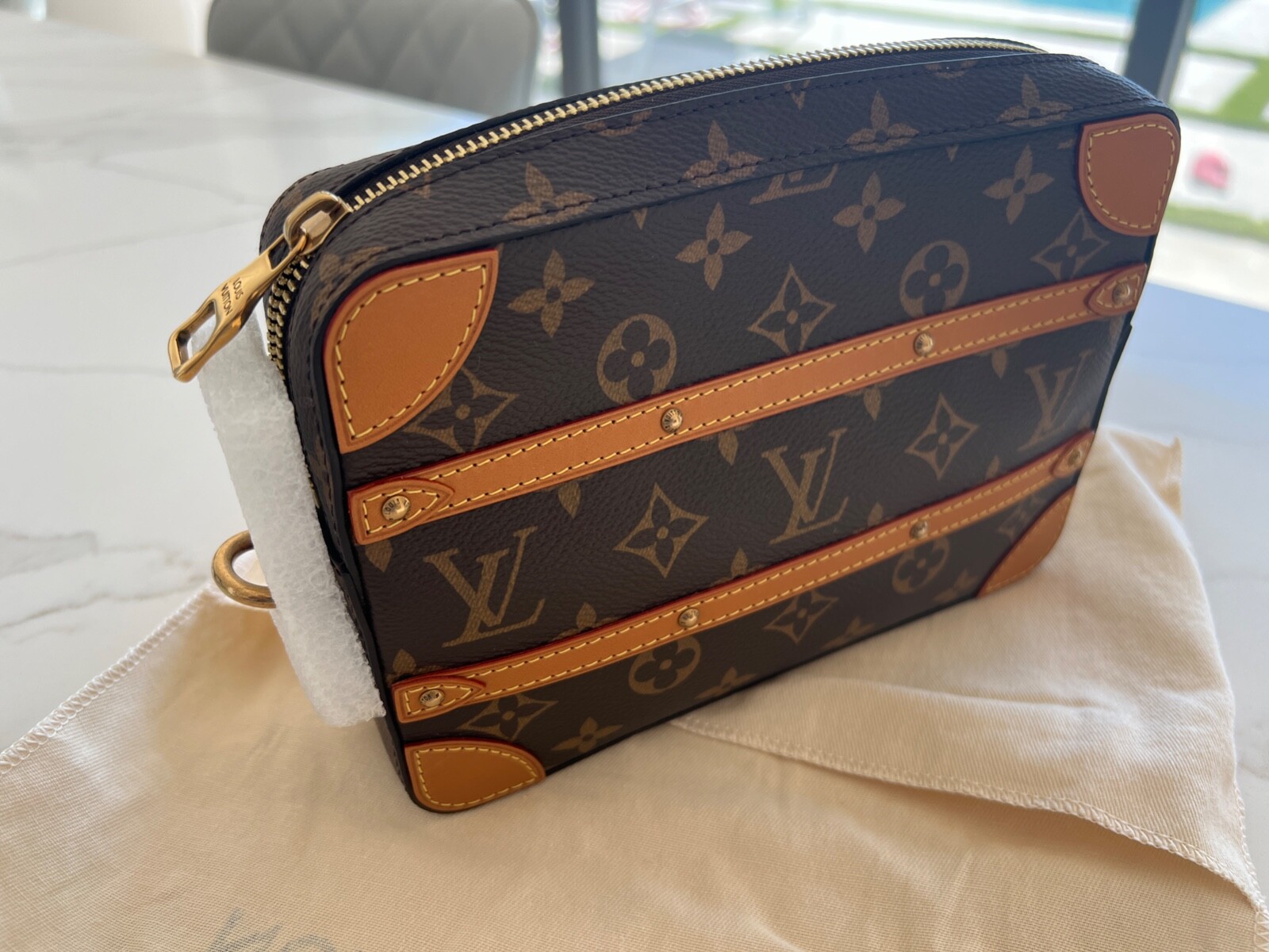 Louis Vuitton Soft Trunk Pouch in Brown Canvas Monogram
