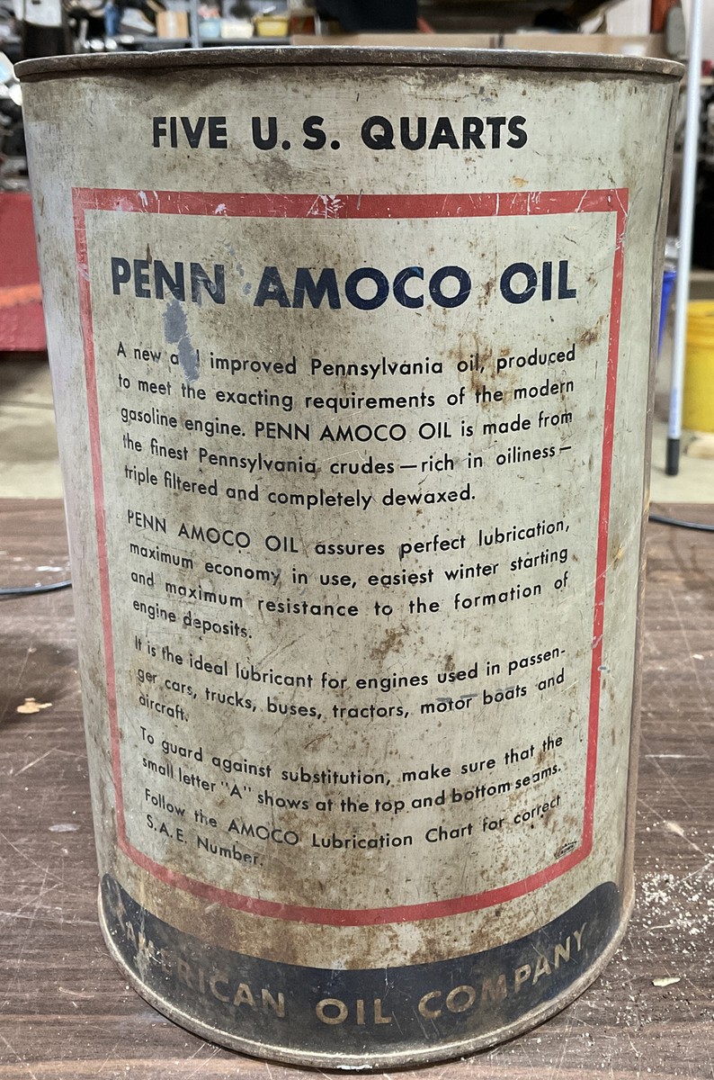 Rare 1940's PENN AMOCO Motor Oil Can 5 qt. - Gas & Oil | eBay