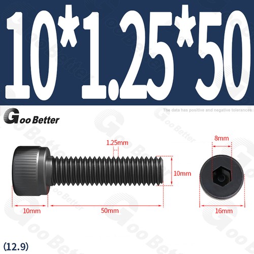 Feingewinde Zylinderschrauben 12.9 Stahl M6 M8 M10 M12 Schwarz Innensechskant - Bild 53 von 85
