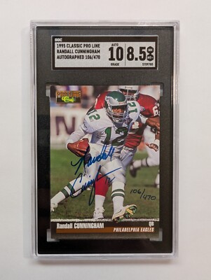 1995 Classic Pro Line Autograph Randall Cunningham 106/470 Eagles             JB