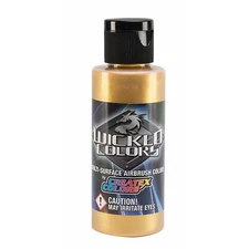 Createx Wicked Colors W350 Gold 2oz. water-based universal airbrush paint