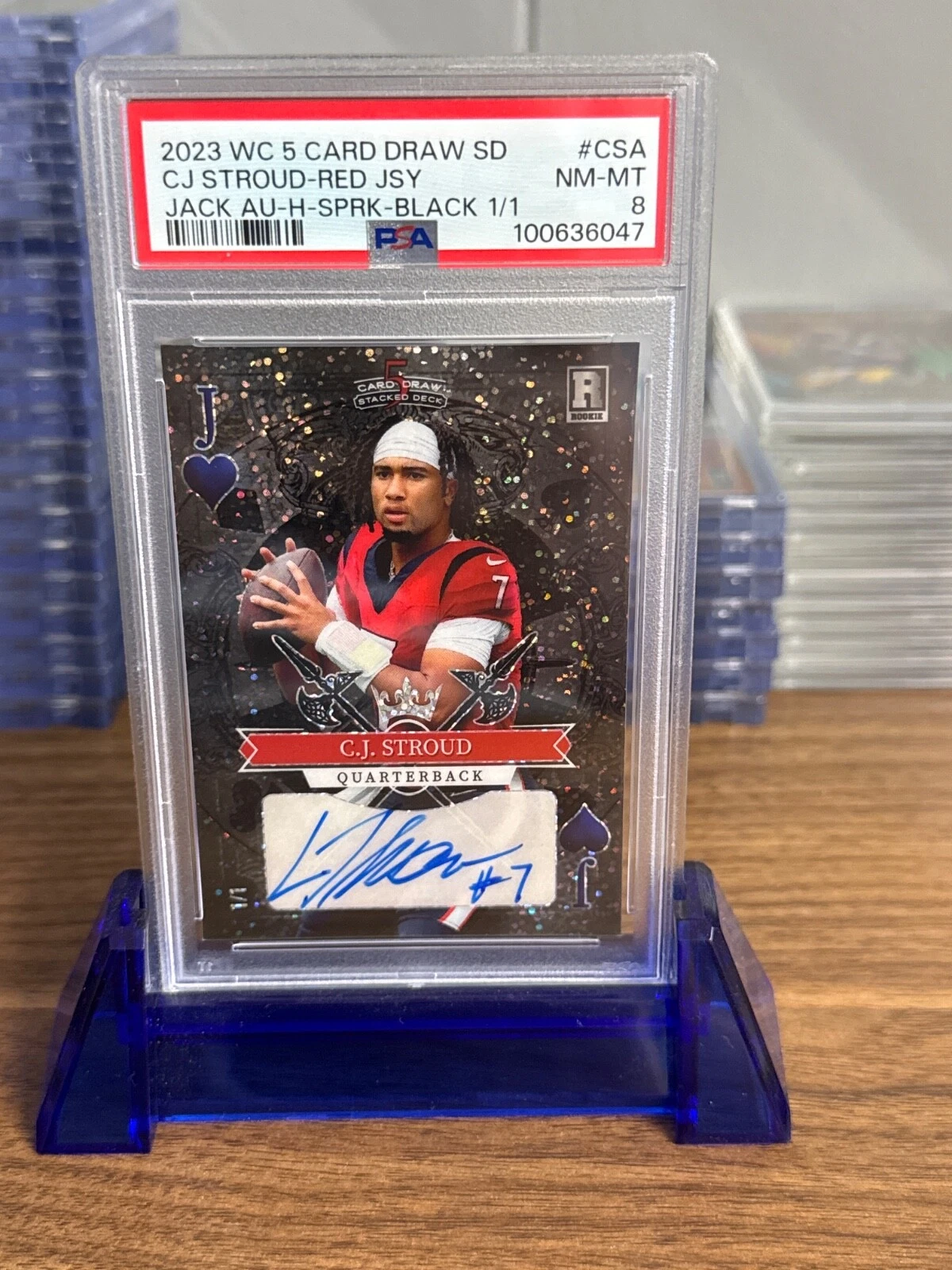 CJ Stroud Wild Card 5 Card Draw Stacked Deck Jack Autographs #CSA Club-Rainbow Foil-Rainbow 1/1