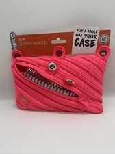 Lot of 5 ZIPIT Grillz 3-Ring Pencil Cases 3 Black 2 Pink