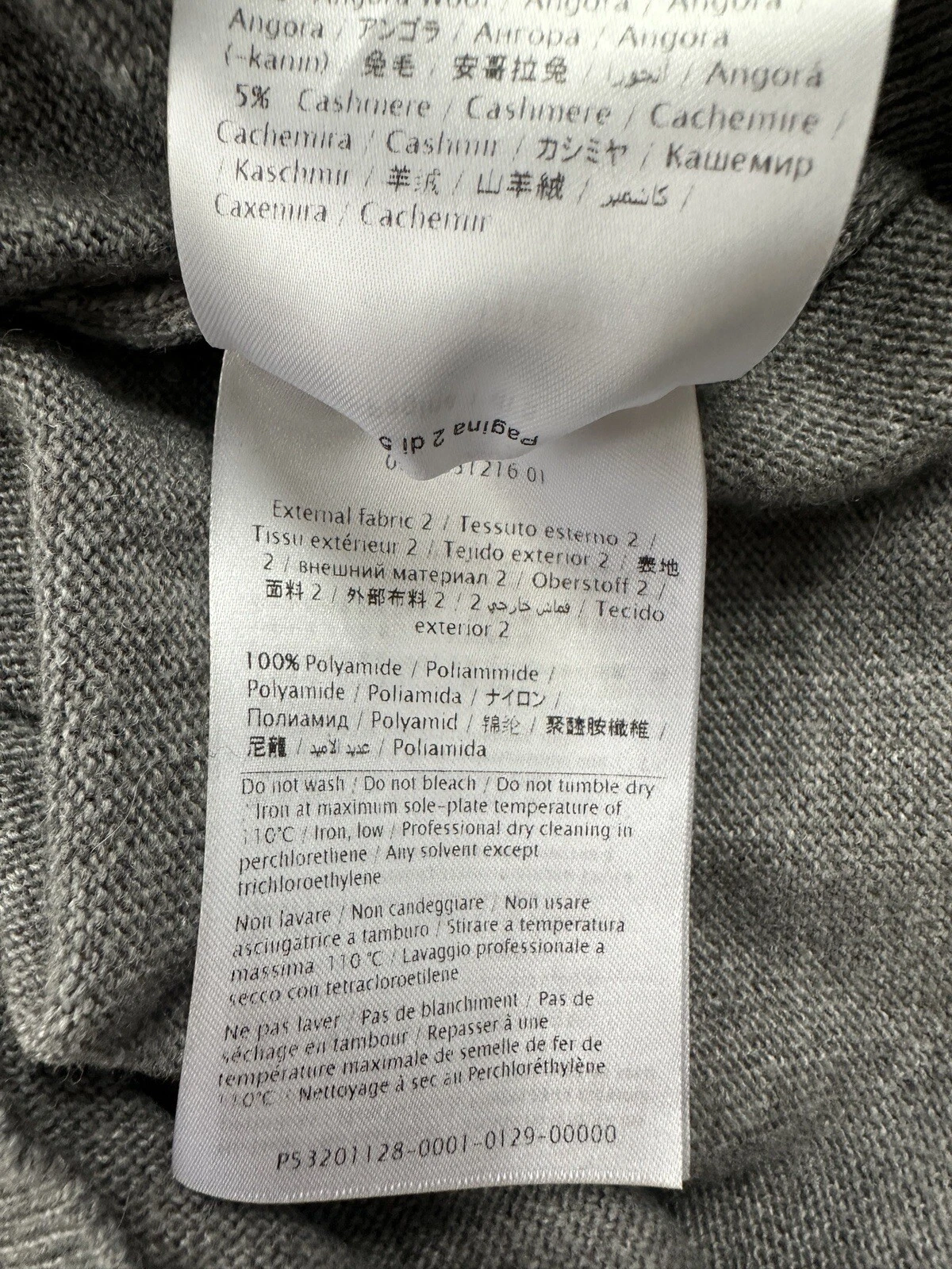 ROSSO VALENTINO Maglione Grigio Angora & Lana Dettagli Tulle Su Maniche TAGLIA: XS