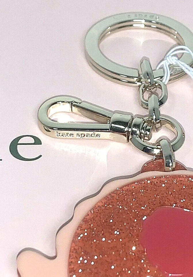Llavero Kate Spade Pez Hinchado Rosa y Rosa Resina Brillante Nuevo Foto 4 de 4