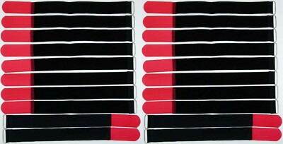20x Cable Ties Hook and Loop 40cm x 40mm Red Hook and Loop Hook and Loop Cable Ties Eyelet