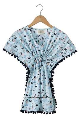 Girls One-Piece Swimsuit and Kaftan Cover-up Kids Doll Printed