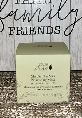 NEW! 100% Pure Matcha Oat Milk Nourishing Mask Full size In Box 0.80oz.