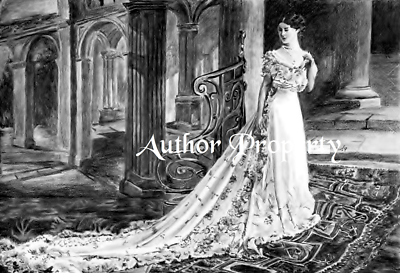 elegant 1900s dress LADY ELEGANT DRESS FASHION 1900 Original Graphite Pencil Drawing 9.5