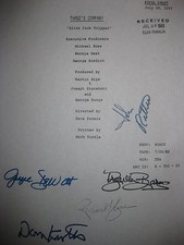 Three's Company Signed TV Script John Ritter Don Knotts Joyce DeWitt Barnes rpnt