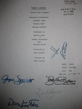 Three's Company Signed TV Script John Ritter Don Knotts Joyce DeWitt Barnes rpnt