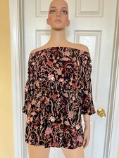 FREE PEOPLE floral romper size XS off the shoulder