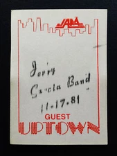 Jerry Garcia Backstage Pass Chicago Uptown 11/17/81 11/17/1981 JGB Grateful Dead