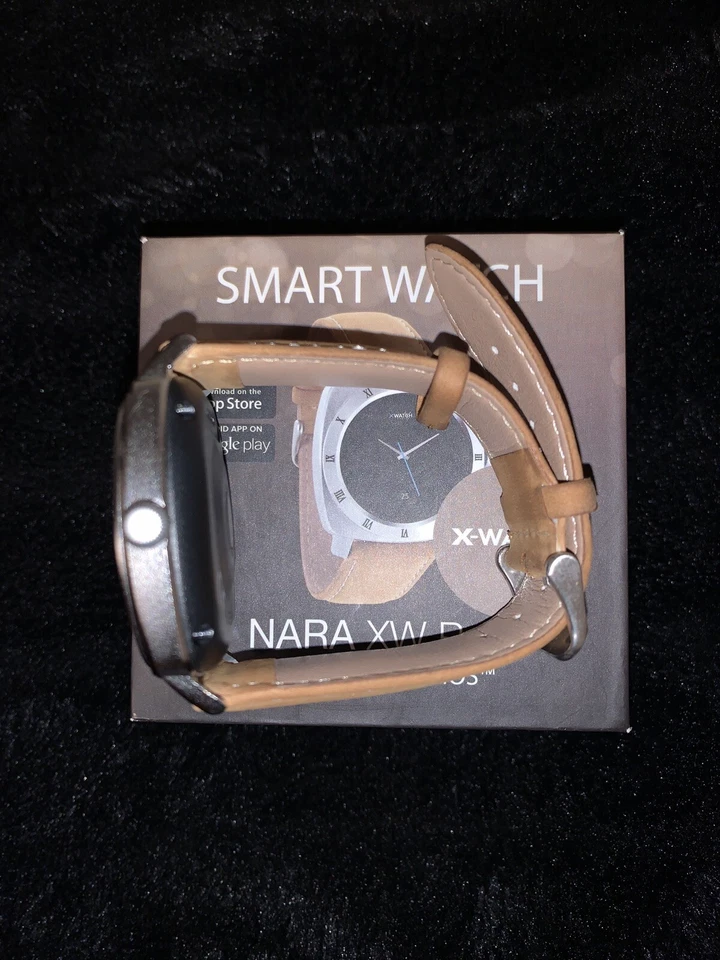 Xlyne Nara XW Pro Gehäuse silber Lederarmband braun Fitnesstracker - NEU X-Watch, Foto 2 von 5