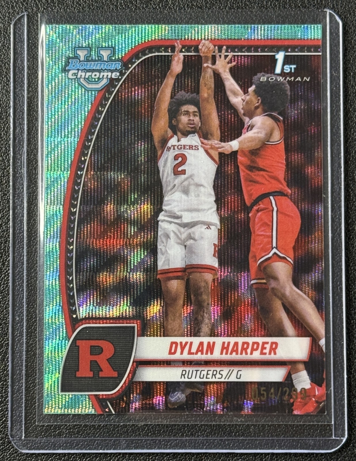 DYLAN HARPER 2024-25 BOWMAN UNIVERSITY U CHROME #22 AQUA WAVE REFRACTOR 1ST /299