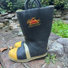 Thorogood Hellfire Boots Mens 12 Med Black Rubber Structural Firefighting Hazmat